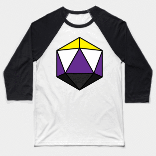 Nonbinary D20 Pride Baseball T-Shirt